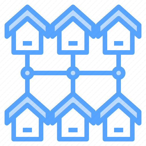 Connection, homes, houses, network, online icon - Download on Iconfinder