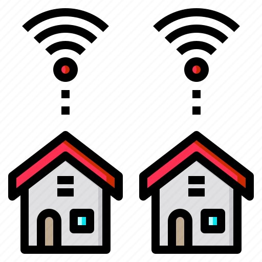 Homes, houses, internet, wifi, working icon - Download on Iconfinder