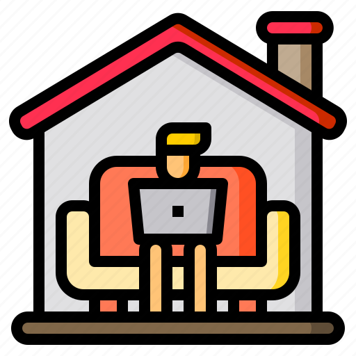 House, man, relax, sofa, work icon - Download on Iconfinder