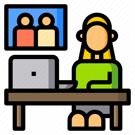 Desk, laptop, picture, woman, work, working icon - Download on Iconfinder