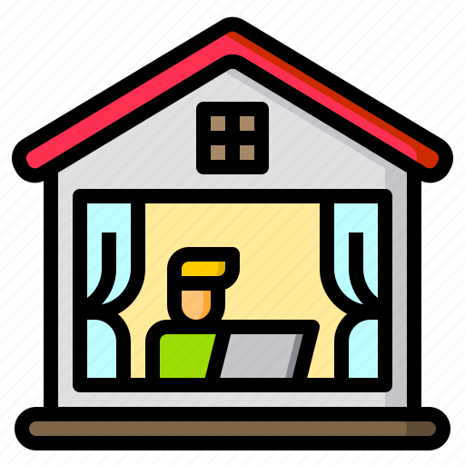 Home, house, man, work, working icon - Download on Iconfinder
