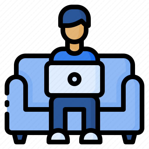 Freelance, freelancer, home, sofa, work, work from home, working icon - Download on Iconfinder