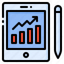 analytics, bar chart, chart, report, seo, statistics, tablet
