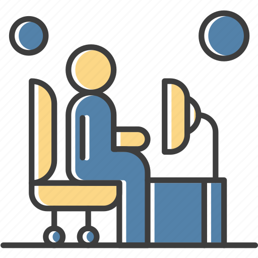 Chair, computer, man, working icon - Download on Iconfinder