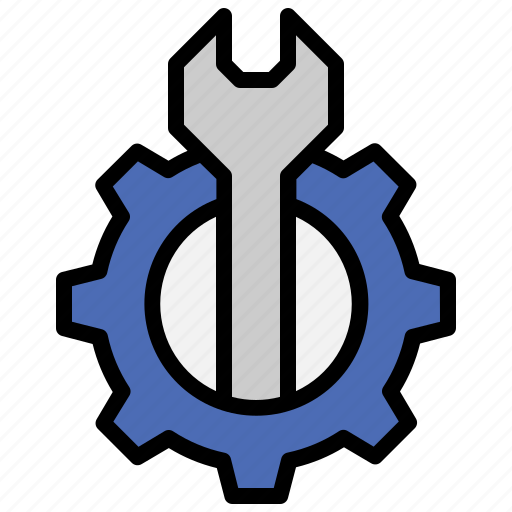 Wrench, maintenance, electrical, service, gear, work, in icon - Download on Iconfinder