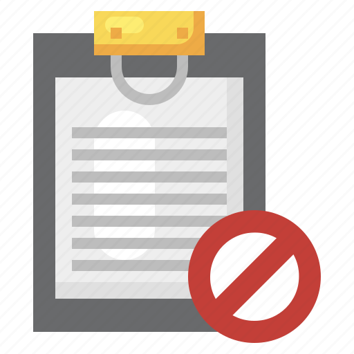 Banned, clipboard, file, register icon - Download on Iconfinder