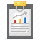graph, clipboard, growth, file, document