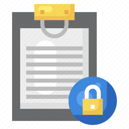 Lock, read, only, security, clipboard, file, document icon - Download on Iconfinder