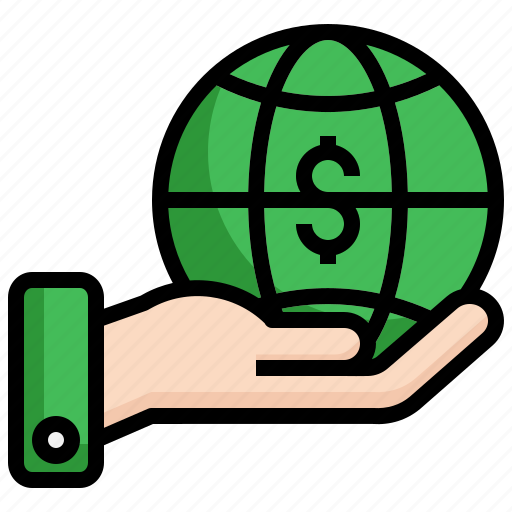 Charity, support, world, hand, cash icon - Download on Iconfinder