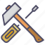 hammer, mechanic, tools, screwdriver 