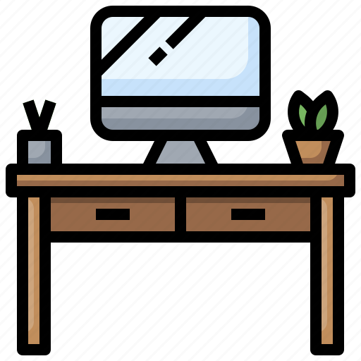 Desk, home, office, work, place, computer, table icon - Download on Iconfinder
