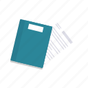 notebook, note, flat, icon, workplace, business, work, office, equipment