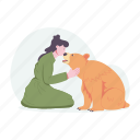 cuddle bear, friendly, petting, animal, kissing