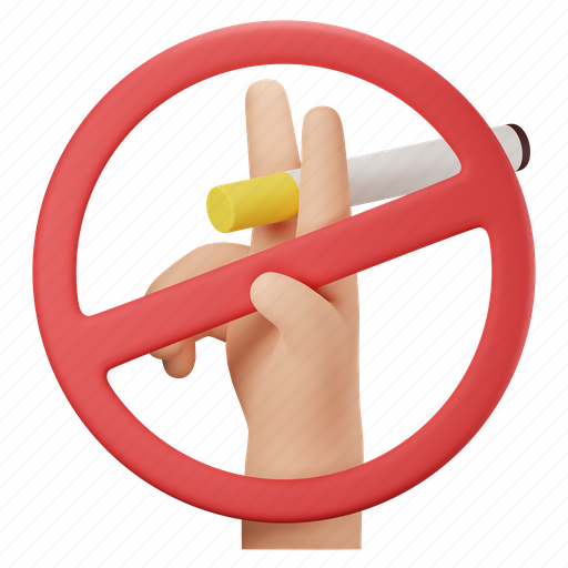 No, smoke, cigarette, stop, tobacco, addiction, sign 3D illustration - Download on Iconfinder