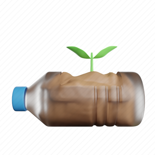 Reuse, plant, ecology, growth, pot, leaf 3D illustration - Download on Iconfinder