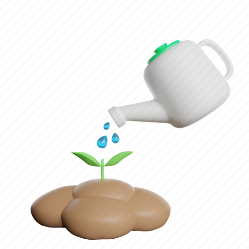 Watering, plants 3D illustration - Download on Iconfinder