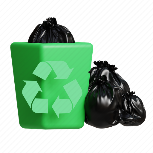 Trash, garbage, bin, can, dustbin, environment 3D illustration - Download on Iconfinder