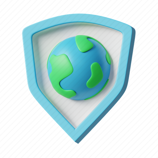 Save earth, protect, care, earth day, environment day, shield, secure 3D illustration - Download on Iconfinder