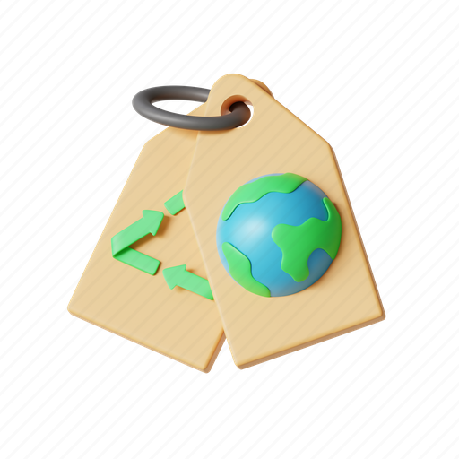 Price tag, shopping, eco friendly, retail, sticker, environment 3D illustration - Download on Iconfinder