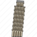 building, landmark, famous, leaning, tower, pisa, italy