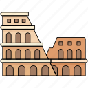 building, landmark, famous, rome, italy, colosseum