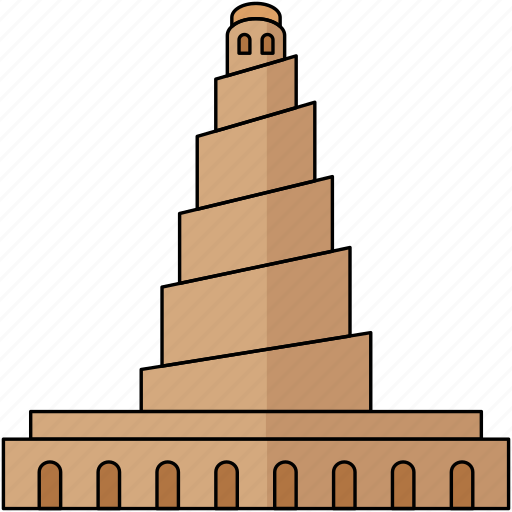 Building, landmark, famous, samarra, iraq, minaret, mosque icon - Download on Iconfinder