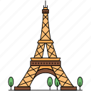 building, landmark, famous, paris, eiffel tower, france