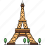 building, landmark, famous, paris, eiffel tower, france 