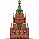 building, landmark, famous, spasskaya, tower, kremlin, moscow