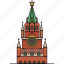 building, landmark, famous, spasskaya, tower, kremlin, moscow 