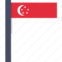 country, flag, national, singapore, asian, singaporean