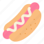 hotdog, junk food, sausage, mustard, sauce, ketchup, chili sauce, lunch, hotdog sandwich 