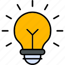 ideas, bright, bulb, light, lit, smart, solution