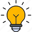 ideas, bright, bulb, light, lit, smart, solution 