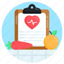 health chart, diet chart, prescription, medical report, health report