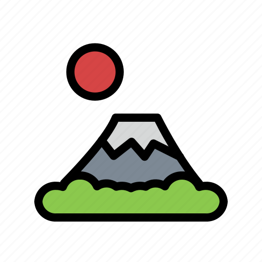 Fuji, sunrise, mountain, japan, landmark icon - Download on Iconfinder