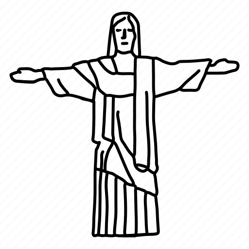 Brazil Christ The Redeemer Jesus Landmarks Religion Sketch Statue Icon Download On Iconfinder