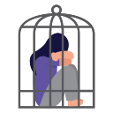 confined, imprisoned, enclosed, trapped, secured, incarcerated, in, a, cage