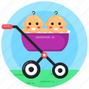 babies pram, babies stroller, babies cart, twins, babies carriage