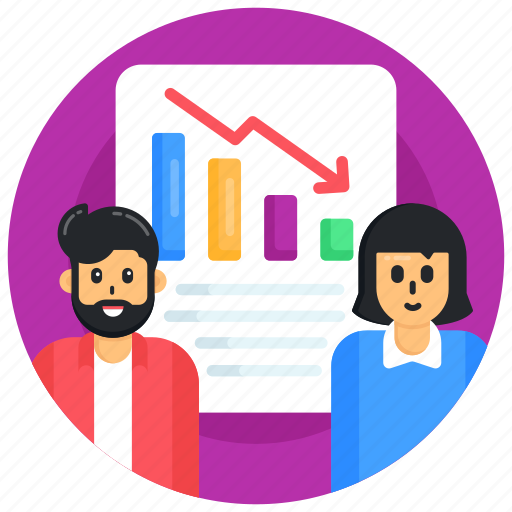 Population decrease chart, decrease chart, decrease graph, decrease report, business report icon - Download on Iconfinder