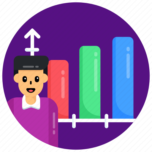 Man growth, personal growth, growth chart, bar chart, population growth chart icon - Download on Iconfinder