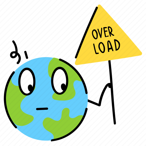Over load, world day, population day, earth, world sticker - Download on Iconfinder