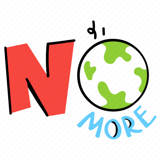 No, no more, typography, world, earth sticker - Download on Iconfinder