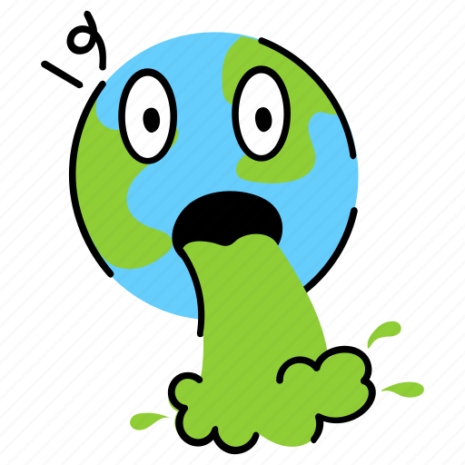 Puke, vomit, world, earth, contamination sticker - Download on Iconfinder