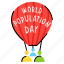 hot balloon, air balloon, airship, population day, parachute 