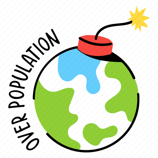 Over load, world day, population day, earth, world sticker - Download on Iconfinder