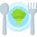 plate, eat, healthy, vegetable, spoon