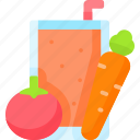 juice, smoothie, carrot, tomato, drink