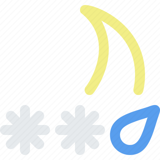 Mix, night, weather, ice, moon, rain, sleet icon - Download on Iconfinder