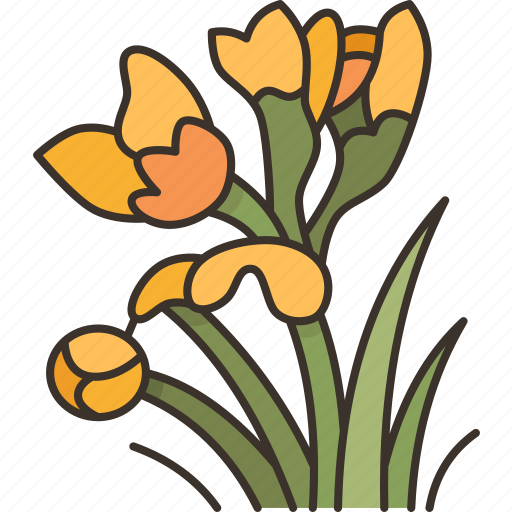 Bulbine, flower, blossom, yellow, plant icon - Download on Iconfinder